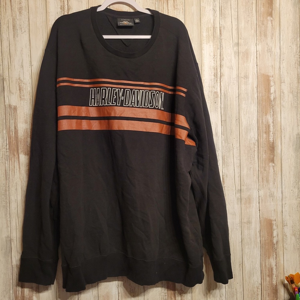 Harley Davidson Mens Front Stripe Pullover Sweatshirt Size XXXL